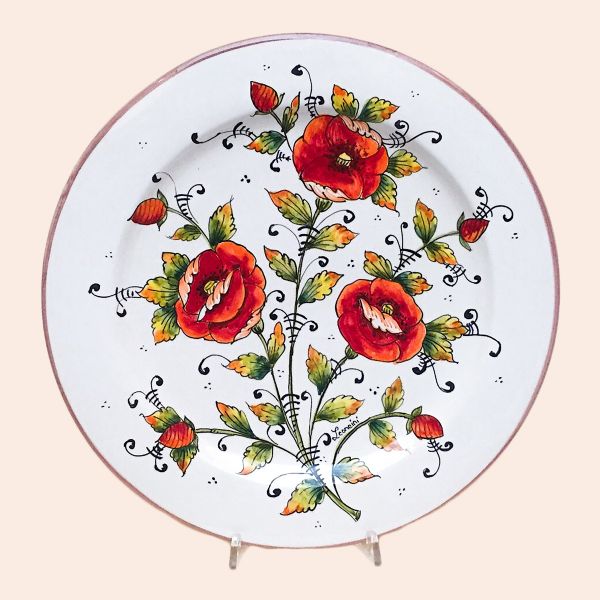 SET OF DINNER PLATES CM.32D.PAPAVERO CENTRALE